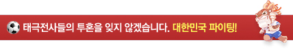 태극 전사, 당신들의 투혼을 잊지 않겠습니다.